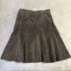 Boho Chic Suede Skirt Skotts Brown Size 8 Washable Midi Western Cowgirl 90s